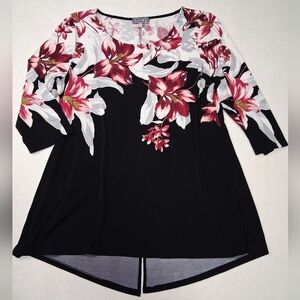 Laura Black Floral Blouse
